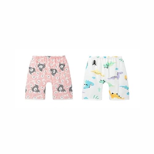 BALAKEBEI Baby wasserdichte und hygroskopische Bettpfannhose Windelhose Kinder elastische Taille Pyjamas Windelhose Lange Hosen Kleinkinderwindel 2-teiliges Set von BALAKEBEI