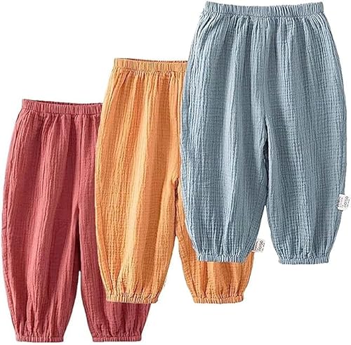 BALAKEBEI DREI Stück Baby leichte Baumwolle Mückenschutz Bloomers Hose für Jungen und Mädchen Sommer dünne Hose für Mode und Freizeit von BALAKEBEI