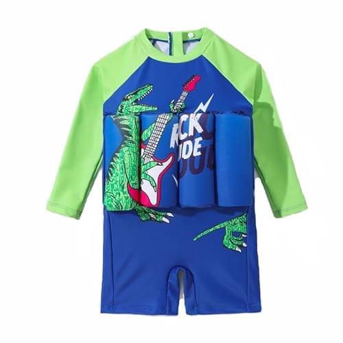 BALAKEBEI Jungs Langarm Einteiliger Badeanzug Dinosaurier Kinder Sonnenschutz Sport Surfen Hot Spring Badeanzug Schnelltrocknender Tauchanzug Kinder schwimmender Auftrieb Badeanzug von BALAKEBEI