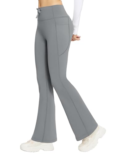 baleaf Damen Thermo Yogahose High Waist Flared Leggings Winter Fleece gefütterte Thermohose Drawstring Thermal Leggings Bootcut Bell Bottom Warm Jogginghose mit Taschen Dunkelgrau L baleaf Damen Thermo Yogahose High Waist Flared Leggings Winter Fleece gefütterte Thermohose Drawstring Thermal Leggings Bootcut Bell Bottom Warm Jogginghose mit Taschen Dunkelgrau L von baleaf