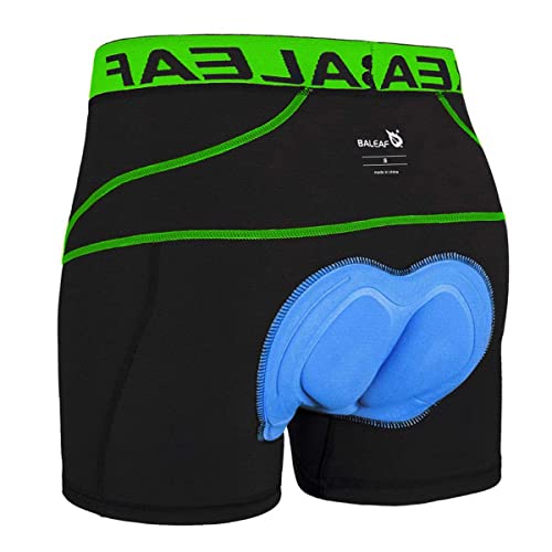 BALEAF Fahrradhose Herren Radunterhose Gepolstert Radlerhose Gepolstert Fahrrad Unterhosen Radhose Kurz Radlerunterhose Fahrradbekleidung Grün XL von BALEAF