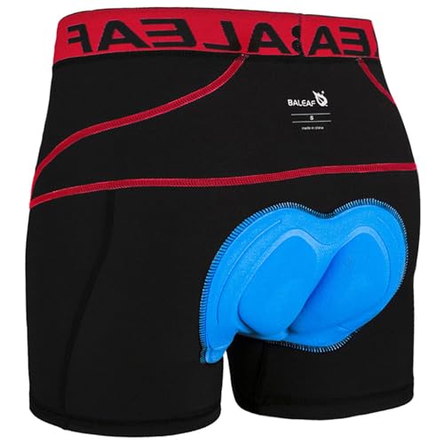 BALEAF Fahrradhose Herren Radunterhose Gepolstert Radlerhose Gepolstert Fahrrad Unterhosen Radhose Kurz Radlerunterhose Fahrradbekleidung Rot XXL von BALEAF