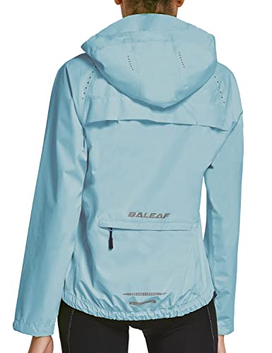 BALEAF Fahrradjacke Damen Regenjacke Wasserdicht Atmungsaktiv Wanderjacke Windbreaker Sommerjacke Outdoor Jacken Leichte Windjacke Trekking Regenjacke Radjacke Hellblau L von BALEAF