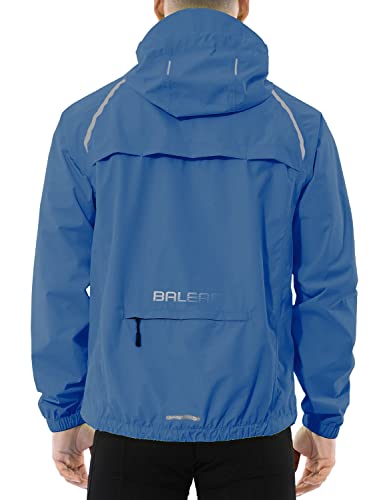 BALEAF Fahrradjacke Herren Regenjacke Wasserdicht Atmungsaktiv Wanderjacke Windbreaker Outdoor Jacken Leichte Windjacke Trekking Regenjacke Radjacke Blau XXL von BALEAF