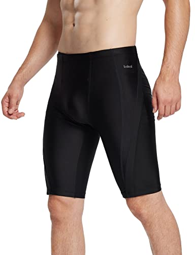 BALEAF baleafjammer Badehose Herren Schwimmhose Badehose eng Jammer Badehose Schwimmen Jammer Lang Badehose für Herren knielangen Badehose zum Schwimmen Schwarz L von BALEAF