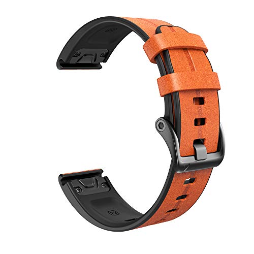 BANDKIT 22 x 26 mm Schnellverschluss-Leder-Uhrenarmband für Garmin Fenix 7 7X 5X 5 Plus 6 6X Pro 3HR 935 945 Mk2 Armbänder Smart Wristband Correa, 22mm Fenix 6 6Pro, Achat von BANDKIT