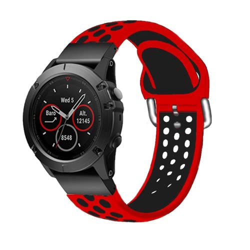 BANDKIT Quickfit-Uhrenarmband für Garmin Fenix 6 6X Pro 5X 5 Plus 3HR 935 945 S60, Silikonband, Schnellverschluss-Armband, 22 mm, 26 mm, 22mm Fenix 5 5Plus, Achat von BANDKIT