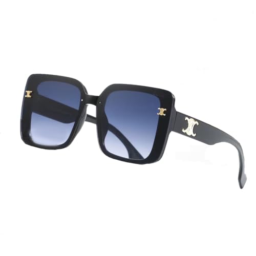 BANGN Sonnenbrille Dame, Retro Trendy Klassische Brille,Vintage Sonnenbrille Rave Brille, Sonnenbrille für Draußen (Schwarz B) von BANGN