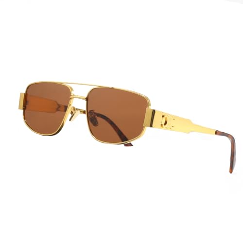 BANGN Sonnenbrille Damen, Retro Trendy Klassische Brille,Vintage Sonnenbrille Rave Brille,UV-Schutz-Sonnenbrille für Draußen (E) von BANGN