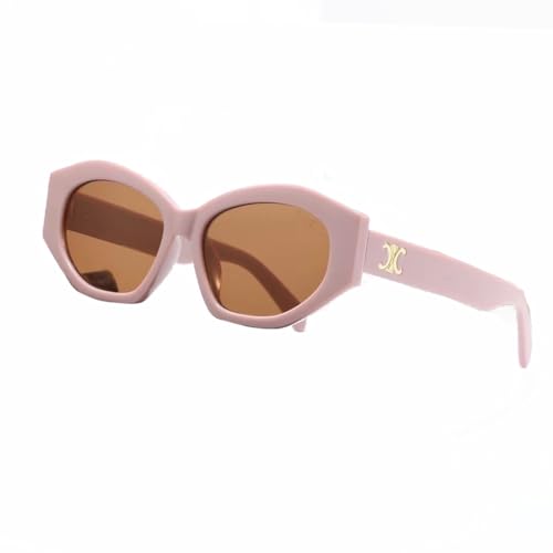 BANGN Sonnenbrille Damen, Retro Trendy Klassische Runden Brille,Vintage Sonnenbrille Rave Brille,UV-Schutz-Sonnenbrille für Draußen (Rosa) von BANGN