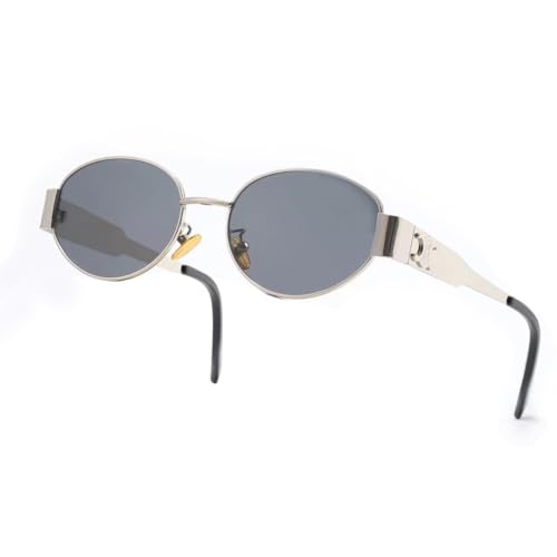 BANGN Sonnenbrille Damen, Vintage Sonnenbrille Rave Brille, Retro Trendy Klassische Runden Brille, UV-Schutz-Sonnenbrille für Draußen (B) von BANGN