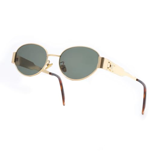 BANGN Sonnenbrille Damen, Vintage Sonnenbrille Rave Brille, Retro Trendy Klassische Runden Brille, UV-Schutz-Sonnenbrille für Draußen (E) von BANGN