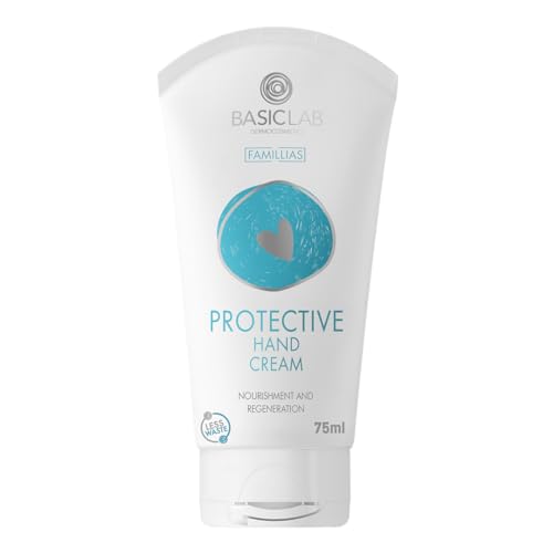 BasicLab Dermocosmetics Schützende Handcreme | 75 ml | Für Erwachsene und Kinder, Für Frauen und Männer, Spendet Feuchtigkeit und regeneriert, Zieht schnell ein, Für den Winter von BasicLab