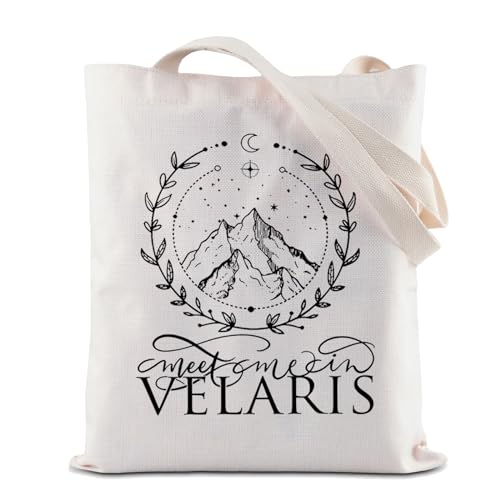 Acotar Tote Bag SJM Schultertasche City of Starlight Handtasche Meet Me In Velaris Wiederverwendbare Einkaufstasche Bookish Bookworm Geschenk, Velaris Tragetasche, 32*37CM von BAUNA