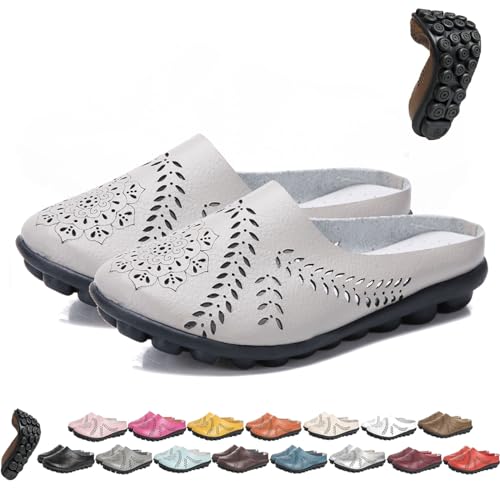 BAWUTZ Owlkay-Schuhe für Damen, Owlkay-lässige All-Match-Slipper mit Hohlsohle, Owlkay-lässige All-Match-Slipper mit Hohlsohle, Owlkay-Orthopädische Schuhe für Damen mit niedrigem Schaft (44,Grau) von BAWUTZ