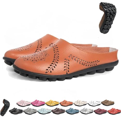 BAWUTZ Owlkay-Schuhe für Damen, Owlkay-lässige All-Match-Slipper mit Hohlsohle, Owlkay-lässige All-Match-Slipper mit Hohlsohle, Owlkay-Orthopädische Schuhe für Damen mit niedrigem Schaft (45,Orange) von BAWUTZ