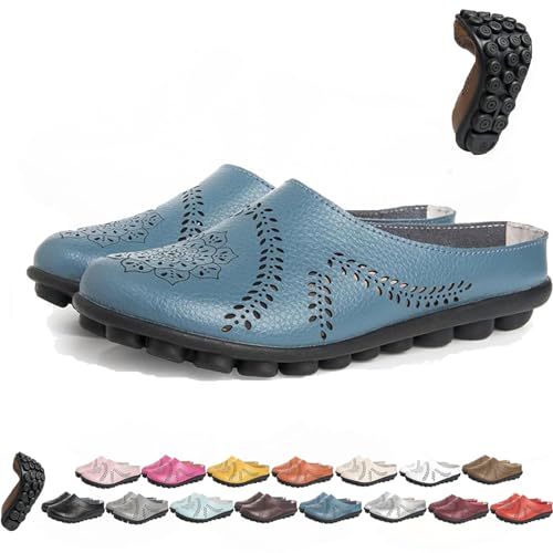 BAWUTZ Owlkay-Schuhe für Damen, Owlkay-lässige All-Match-Slipper mit Hohlsohle, Owlkay-lässige All-Match-Slipper mit Hohlsohle, Owlkay-Orthopädische Schuhe für Damen mit niedrigem Schaft (46,Blau) von BAWUTZ