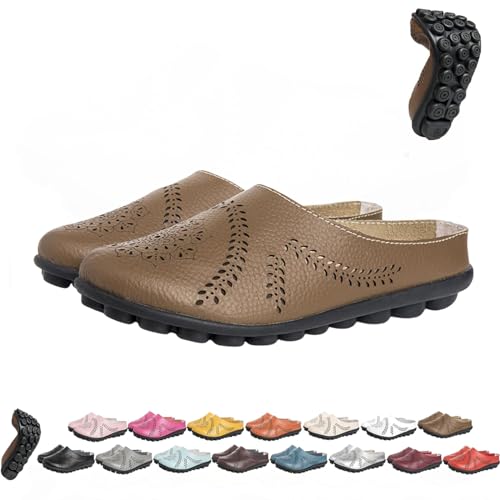 BAWUTZ Owlkay-Schuhe für Damen, Owlkay-lässige All-Match-Slipper mit Hohlsohle, Owlkay-lässige All-Match-Slipper mit Hohlsohle, Owlkay-Orthopädische Schuhe für Damen mit niedrigem Schaft (35,Khaki) von BAWUTZ