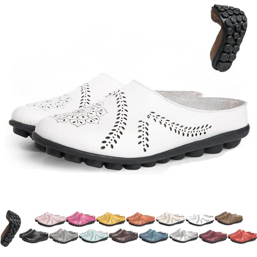 BAWUTZ Owlkay-Schuhe für Damen, Owlkay-lässige All-Match-Slipper mit Hohlsohle, Owlkay-lässige All-Match-Slipper mit Hohlsohle, Owlkay-Orthopädische Schuhe für Damen mit niedrigem Schaft (43,Weiß) von BAWUTZ