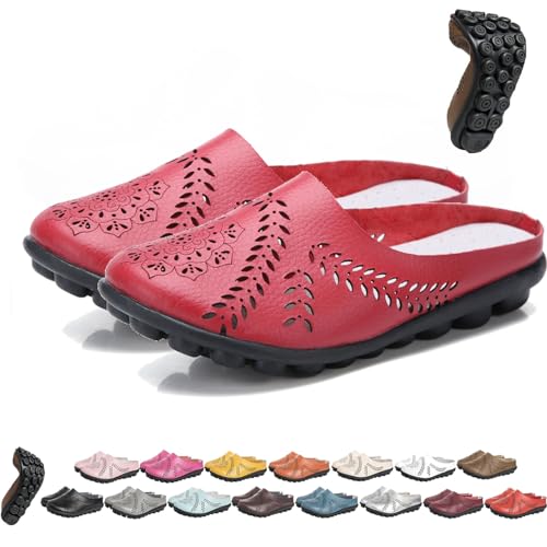 BAWUTZ Owlkay-Schuhe für Damen, Owlkay-lässige All-Match-Slipper mit Hohlsohle, Owlkay-lässige All-Match-Slipper mit Hohlsohle, Owlkay-Orthopädische Schuhe für Damen mit niedrigem Schaft (37,Rot) von BAWUTZ