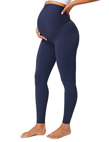 BAYDI Blickdichte Umstandsleggings High Waist Umstandshose Damen Schwangerschaft Leggings Lang Stretch Schwangere Hose von BAYDI