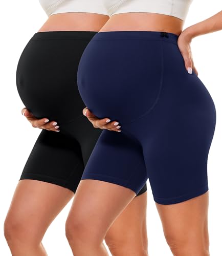 BAYDI Creamlush 2er Pack Umstandshose Kurz - 13 cm Schwangerschaftsleggings mit Verstellbaren Knöpfen Weiche Schwangerschaftshose für Yoga Alltag Zuhause BAYDI Creamlush 2er Pack Umstandshose Kurz - 13 cm Schwangerschaftsleggings mit Verstellbaren Knöpfen Weiche Schwangerschaftshose für Yoga Alltag Zuhause von BAYDI