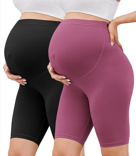 BAYDI Creamlush 2er Pack Umstandshose Kurz - 20 cm Weiche Umstands Radlerhose für Yoga Zuhause Schlafanzug Schwangerschaftsleggings BAYDI Creamlush 2er Pack Umstandshose Kurz - 20 cm Weiche Umstands Radlerhose für Yoga Zuhause Schlafanzug Schwangerschaftsleggings von BAYDI