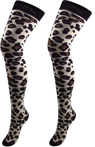 BB Accessories Gestreifte Overknee-Socken für Mädchen, Baumwolle, Größe 37-38, Cosplay-Kostüm, leopard, 4-5.5 BB Accessories Gestreifte Overknee-Socken für Mädchen, Baumwolle, Größe 37-38, Cosplay-Kostüm, leopard, 4-5.5 von BB Accessories