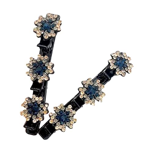 Elegante Doppelschicht Zopf Haarspange Pin Frauen Mädchen Strass Blume Seite Feste Accessoires Pony Zahnförmige Haarnadel Haarnadel von BBASILIYSD