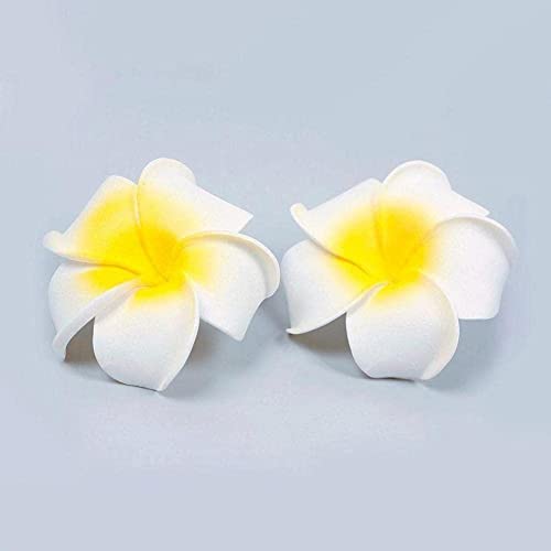 Hawaii Plumeria Blumen-Haarspangen für Damen und Mädchen, weiße Blumen-Haarnadeln für Sommerhaar, D8y8, Urlaubszubehör, Hochzeit, Party, Strand von BBASILIYSD