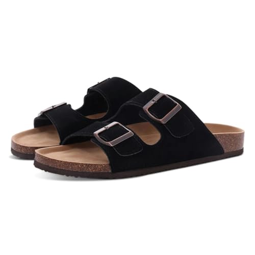 BBAUER Sandalen Damen Herren Strandsandalen Dicke Sohle Kork Hausschuhe Sommer Home Open Toe Flache Sandalen-Bk-41(Passen 25,5Cm) von BBAUER