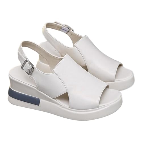 BBAUER Sandalen mit Keilabsatz, Sandalen mit Keilabsatz für Damen,Modische Damensandalen - Sommerschuhe, rutschfeste Sandalen für Party, Arbeit, Reisen, Einkaufen, Dating, Alltag von BBAUER