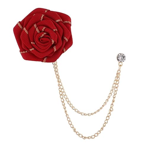 Phnom Penh Brosche aus Stoff, handgefertigt, geknotete Quaste, Kette, Brosche für Herren, Anzug, Rose, Corsage, Metall, Zink, Acryl Phnom Penh Brosche aus Stoff, handgefertigt, geknotete Quaste, Kette, Brosche für Herren, Anzug, Rose, Corsage, Metall, Zink, Acryl von BBirtyQV