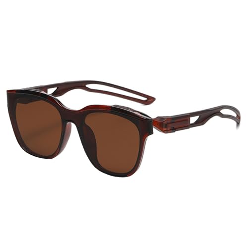 BCIOUS Modische Sonnenbrille für Teenager, Karneval, Nachtclub, Fotografie, Brille, Teenager, Mädchen, Angeln, Einkaufen, Wandern, Klettern, modische Sonnenbrille für Damen, Trend 2024, Tea Frame von BCIOUS