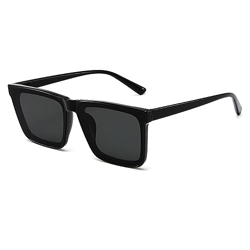 BCIOUS Retro-Sonnenbrille, Vintage-Brille, groß, quadratisch, rechteckig, 90er-Jahre Brille für Damen und Herren, modisches Accessoire, Retro-Sonnenbrille für Damen und Herren, quadratisch, von BCIOUS