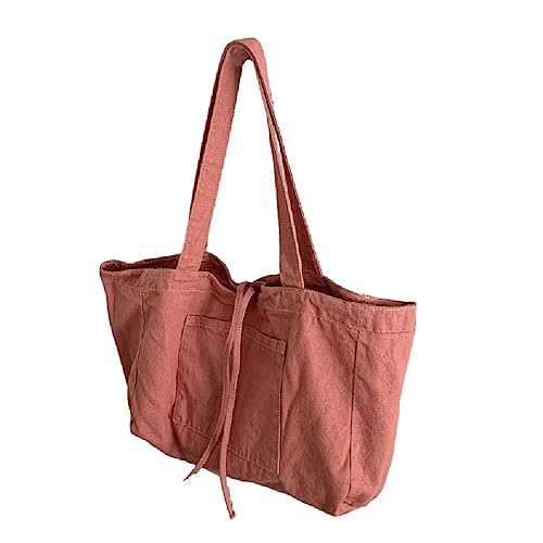 CanvasRetro Tote Bag Shopper Casual Handtasche für Mädchen Frauen Große Kapazität Schultertasche Lady Geldbörse Vielseitige Reisetasche Schultertasche, rose von BCIOUS