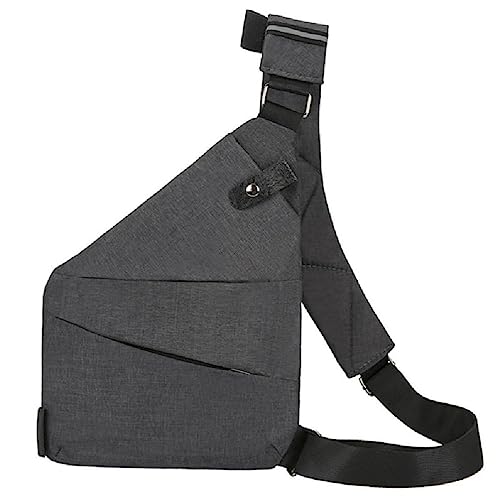 Crossbody-Brusttasche für Kopfhörer und Brille und glatter Magnetverschluss für sichere Outdoor-Aktivitäten, Graue linke Brust von BCIOUS