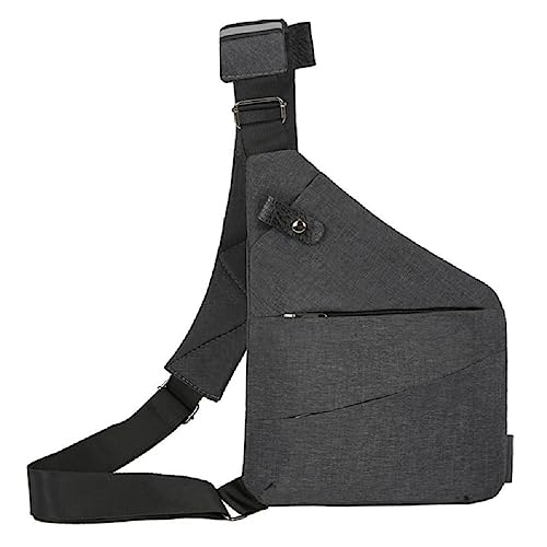 Crossbody-Brusttasche für Kopfhörer und Brille und glatter Magnetverschluss für sichere Outdoor-Aktivitäten, Graue rechte Brust von BCIOUS