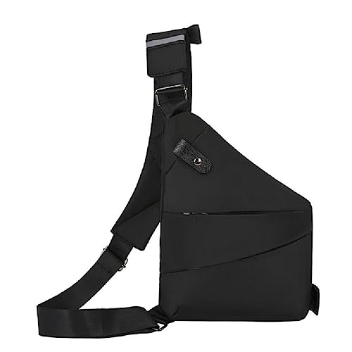 Crossbody-Brusttasche für Kopfhörer und Brille und glatter Magnetverschluss für sichere Outdoor-Aktivitäten, Schwarze rechte Brust von BCIOUS