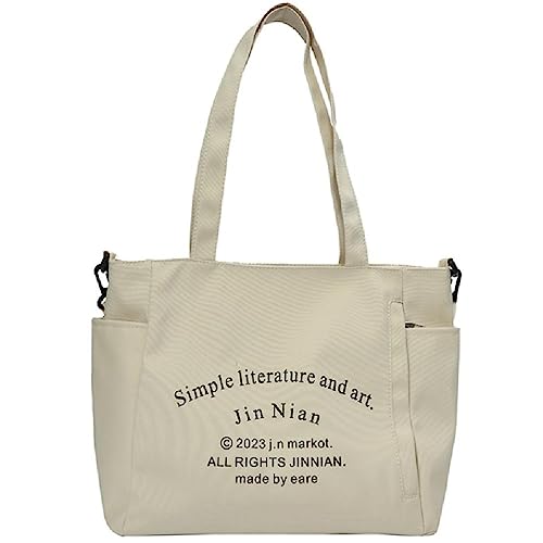 Damen-Handtasche mit Buchstabendruck, große Kapazität, Umhängetasche, modische Umhängetasche, vielseitige Kuriertasche, Schüler-Schultasche, vielseitige Umhängetasche, Briefdruck, Handtasche, große von BCIOUS