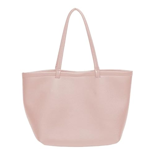 Damen-Umhängetasche, lässige Handtasche, PU-Tragetasche, große Kapazität, Tragegriff oben, Einkaufstasche, rose von BCIOUS