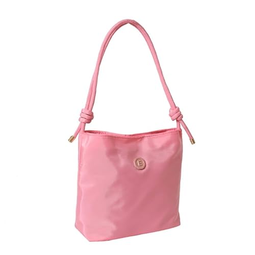 Einzelne Schultertasche mit Magnetverschluss, Handtasche zum Tragen von Handy, Lippenstift, Schlüssel, für Damen, Nylon-Schultertasche, rose von BCIOUS