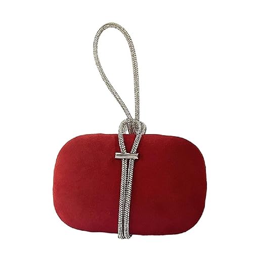 Hochzeits-Clutches Damenhandtasche mit Griff, Tragetasche, für Damen, Mädchen, Handtaschen für Party, Cocktail, Bankett, vielseitige Tasche, rot von BCIOUS