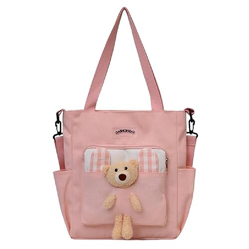 Trendige Cartoon-Canvas-Umhängetasche, praktische und modische Umhängetaschen, geeignet für den Einsatz Crossbody-Tasche für Herren, rose von BCIOUS