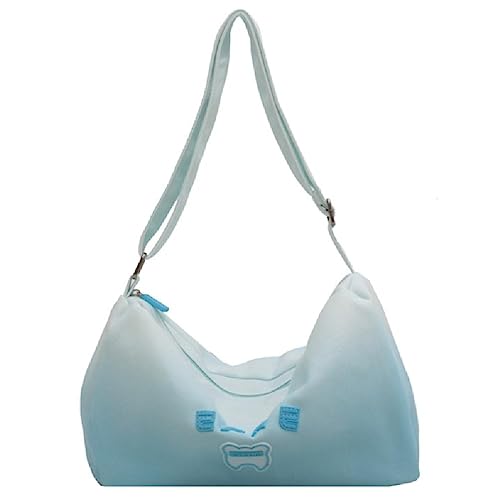 Trendige Umhängetasche für Damen, Studenten-Umhängetasche, große Einkaufstasche, Handtasche, Crossbody-Tasche, blau von BCIOUS