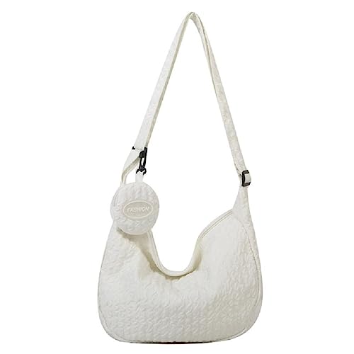 Umhängetasche mit gerüschtem Design, plissiert, Wolkentasche, minimalistische Tasche, modische Schultertasche, Crossbody-Tasche für Mädchen, Nylon-Tasche, koreanische Mädchen, Nylon, Wolken-Blume, von BCIOUS