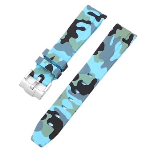 BCMCBV Camouflage-Armband für Omega für Swatch MoonSwatch, gebogenes Ende, Silikon-Gummi-Armband, für Herren und Damen, Sportuhrenarmband, Zubehör, 20 mm, 20 mm, Achat von BCMCBV