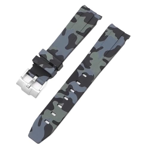 BCMCBV Camouflage-Armband für Omega für Swatch MoonSwatch, gebogenes Ende, Silikon-Gummi-Armband, für Herren und Damen, Sportuhrenarmband, Zubehör, 20 mm, 20 mm, Achat von BCMCBV