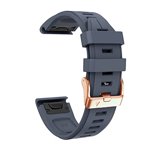 BCMCBV Für Garmin Fenix 7S/5S Plus/6S/5S/Instinct 2S/D2, schnelles Anbringen, weiches Silikonband mit rotgoldener Schnalle, für Damen und Herren, atmungsaktiv, wasserdicht, Armband-Zubehör, Fenix 6S von BCMCBV