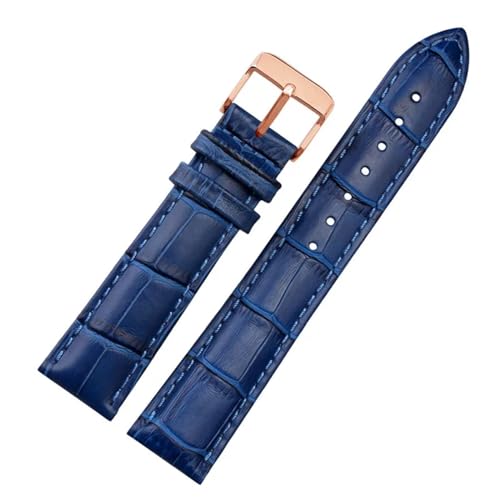 BCMCBV Uhrenarmband aus echtem Leder, für Damen und Herren, für Citizen Rossini, 12, 14, 16, 18, 19, 20, 21, 22, 23 mm, Blau, 16 mm, Achat von BCMCBV